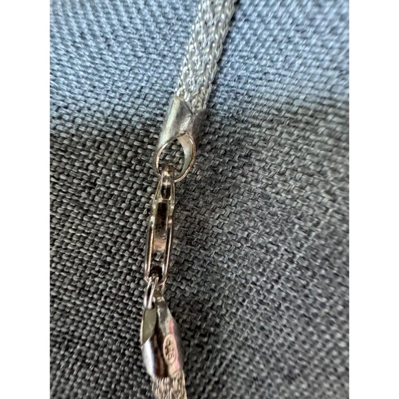 Vintage Italian Sterling Silver Mesh Chain Necklace 17" Lobster Clasp 15.9g - Picture 3 of 9
